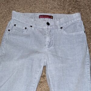 Vintage SO Juniors size 3 Light Gray Courdoroy Jean Pants 25in Waist 38in Length
